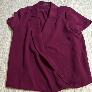 Vince Camuto Plum Cross Top XS